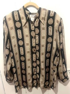 Vintage Tess Silk Button-Down Blouse, size L